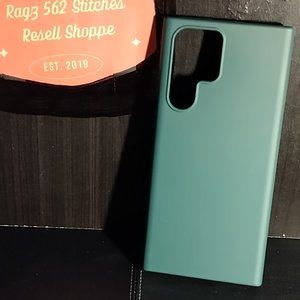 SAMSUNG GALAXY S22 ULTRA SILICONE CASE, W/SCREEN PROTECTOR - DARK GREEN